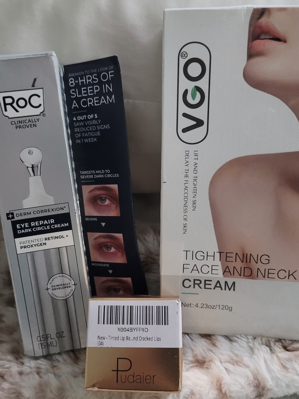 Skincare Power Bundle | RoC Retinol Eye Cream, VGO Firming & Pudaier Lip